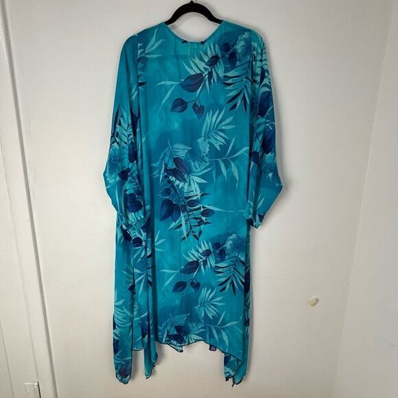 Magic of the Moon Maxi Dress & Kimono Elegant Blue Floral Resortwear Cruise - Picture 10 of 15